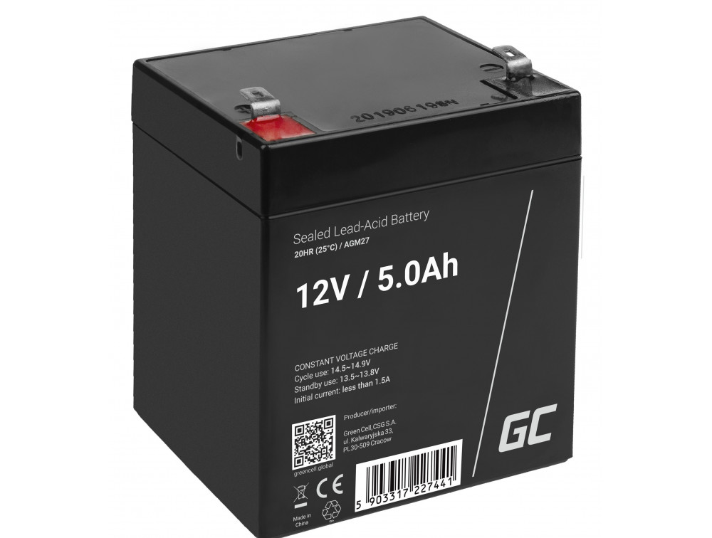 Silná Baterie AGM gelová auta autíčka 12V 5Ah 42Wh