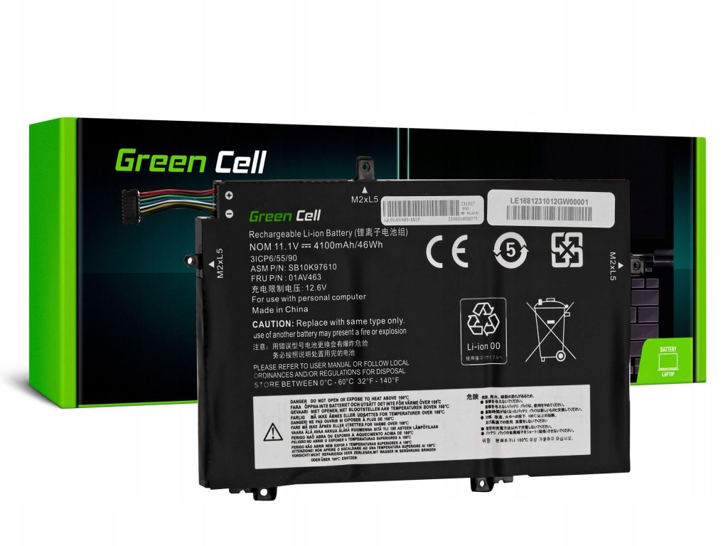 Baterie Green Cell L17C3P52 L17L3P52 L17M3P53 L17M3P54 Lenovo