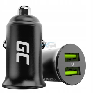 Nabíječka do auta PowerRide Nano36 — 2x USB-A, 36 W, 12V/24V, černý