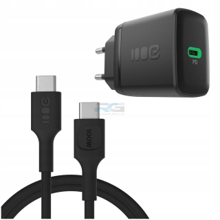 Sada kabel + nabíječka PowerSource Solo30 — rychlá síťová 30 W USB-C PD QC 3.0 + kabel PowerFlex 100 W 1.2 m, černý