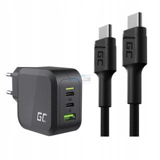 Sada nabíječka PowerGaN 65 W + kabel PowerStream USB-C 2 m 60 W, černý