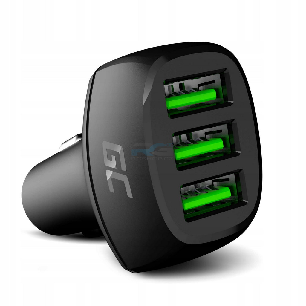 Nabíječka do auta GC PowerRide 54 W — 3x USB-A, rychlé nabíjení QC 3.0, černý