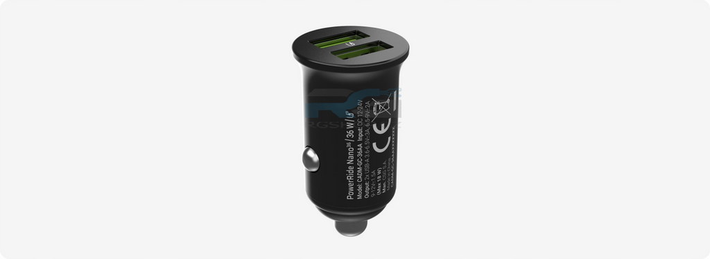 Nabíječka do auta PowerRide Nano36 36 W — 2x USB-A, kabel USB–USB-C 2 m LED, černý - obrázek 7