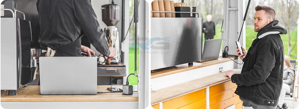 Nabíječka GC PowerGaN 65W — rychlá síťová 2x USB-C PD, 1x USB-A QC 3.0, 65W, bílý