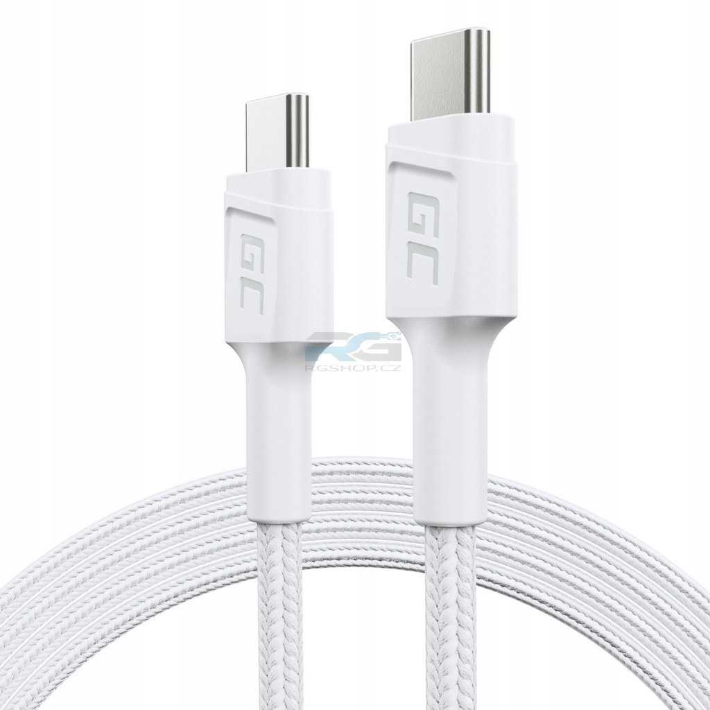 Nabíječka PowerGaN 65 W — USB-C, kabel USB-C 1.2 m 60 W PD, bílý