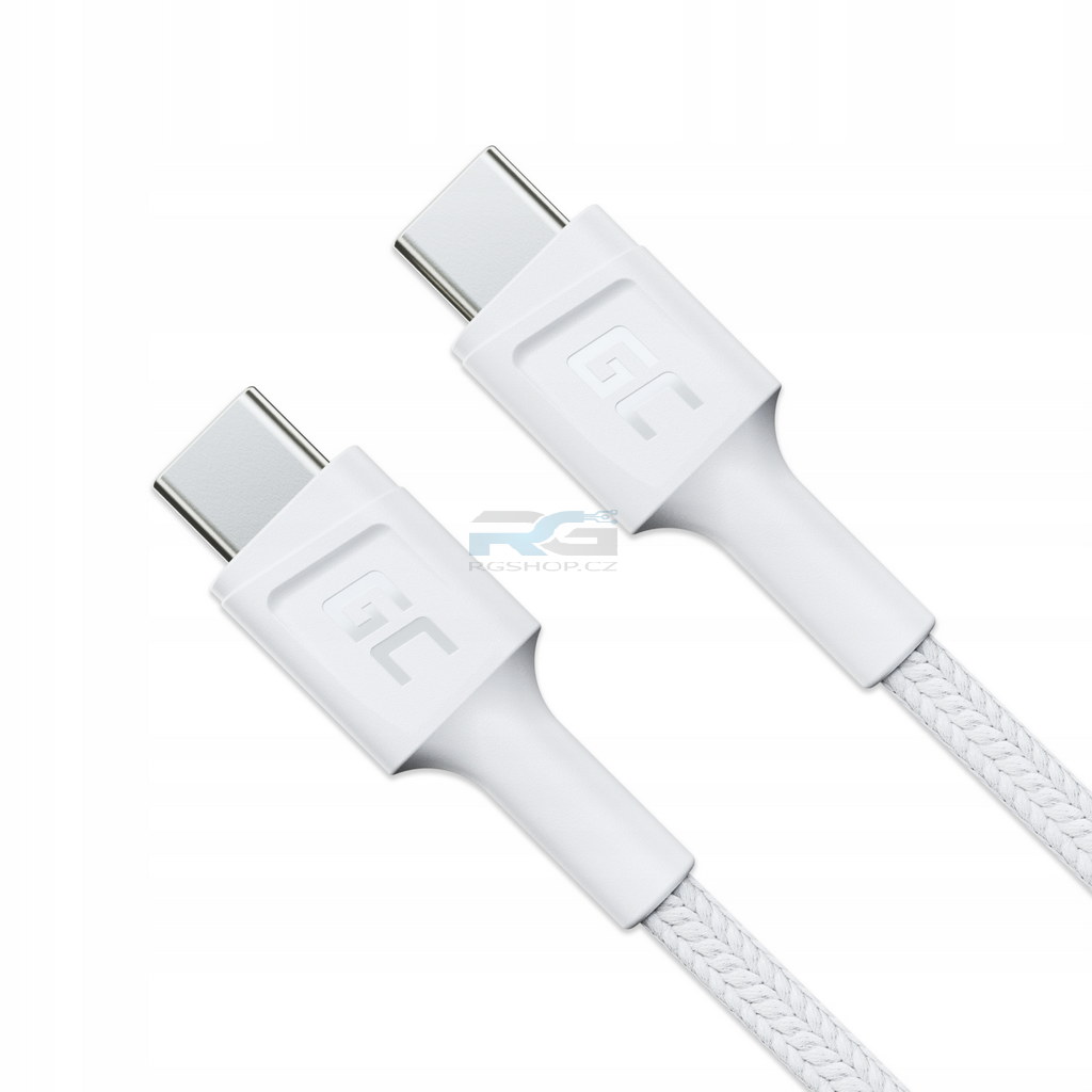 Nabíječka PowerGaN 65 W — USB-C, kabel USB-C 1.2 m 60 W PD, bílý