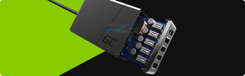 Rychlá nabíječka GC ChargeSource 5 52 W — 5x USB-A, kabel napájecí 1.2 m