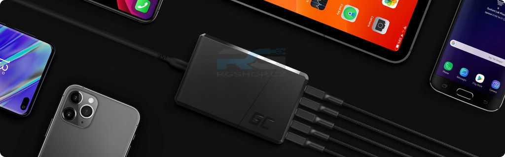 Rychlá nabíječka GC ChargeSource 5 52 W — 5x USB-A, kabel napájecí 1.2 m