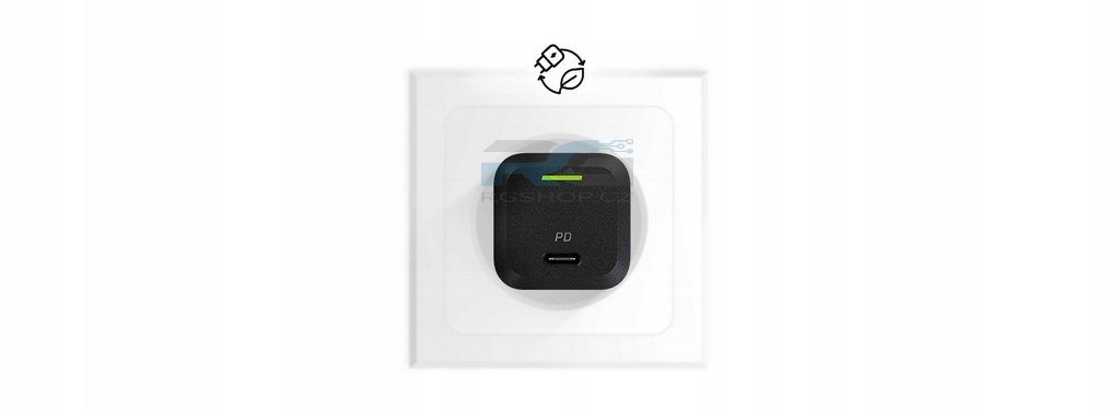 Rychlá nabíječka GC PowerGaN CHARGC06 + KABGC07 — USB-C 33 W, kabel Lightning MFi 100 cm, černý