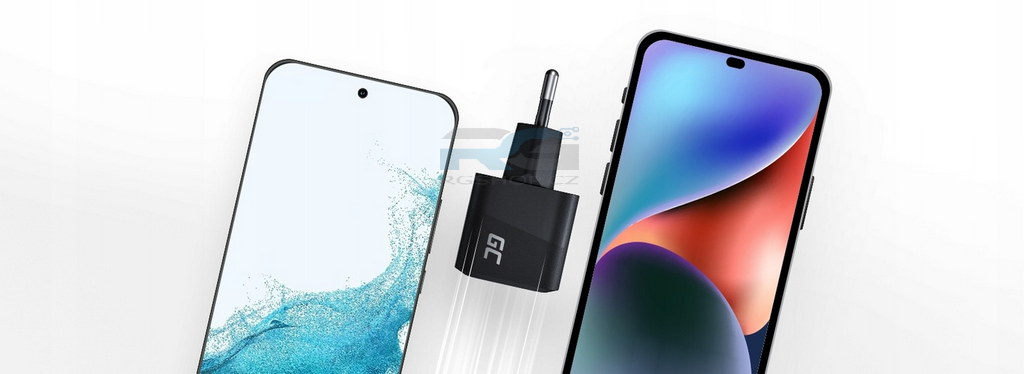 Rychlá nabíječka GC PowerGaN CHARGC06 + KABGC07 — USB-C 33 W, kabel Lightning MFi 100 cm, černý