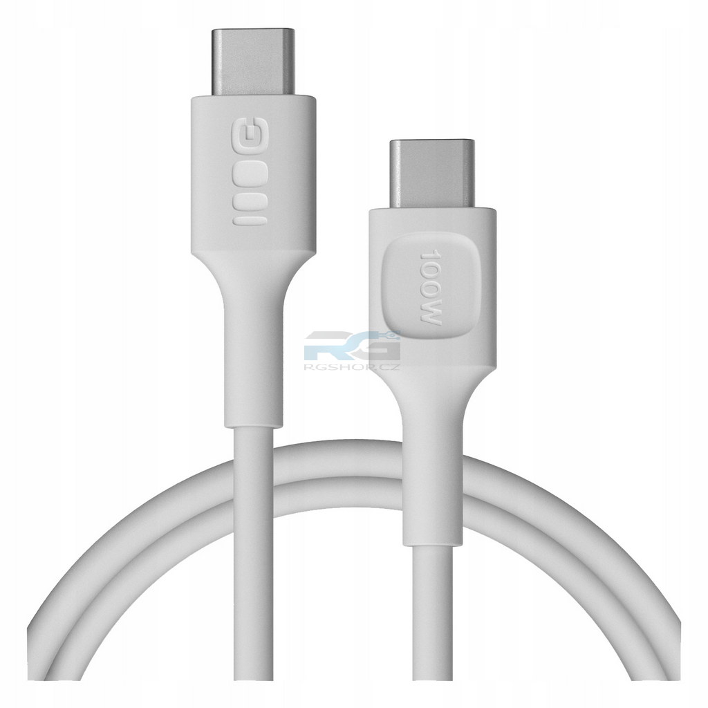 Rychlá nabíječka PowerGaN 65 W — 2x USB-C, 1x USB-A, kabel USB-C 1.2 m 100 W, bílý