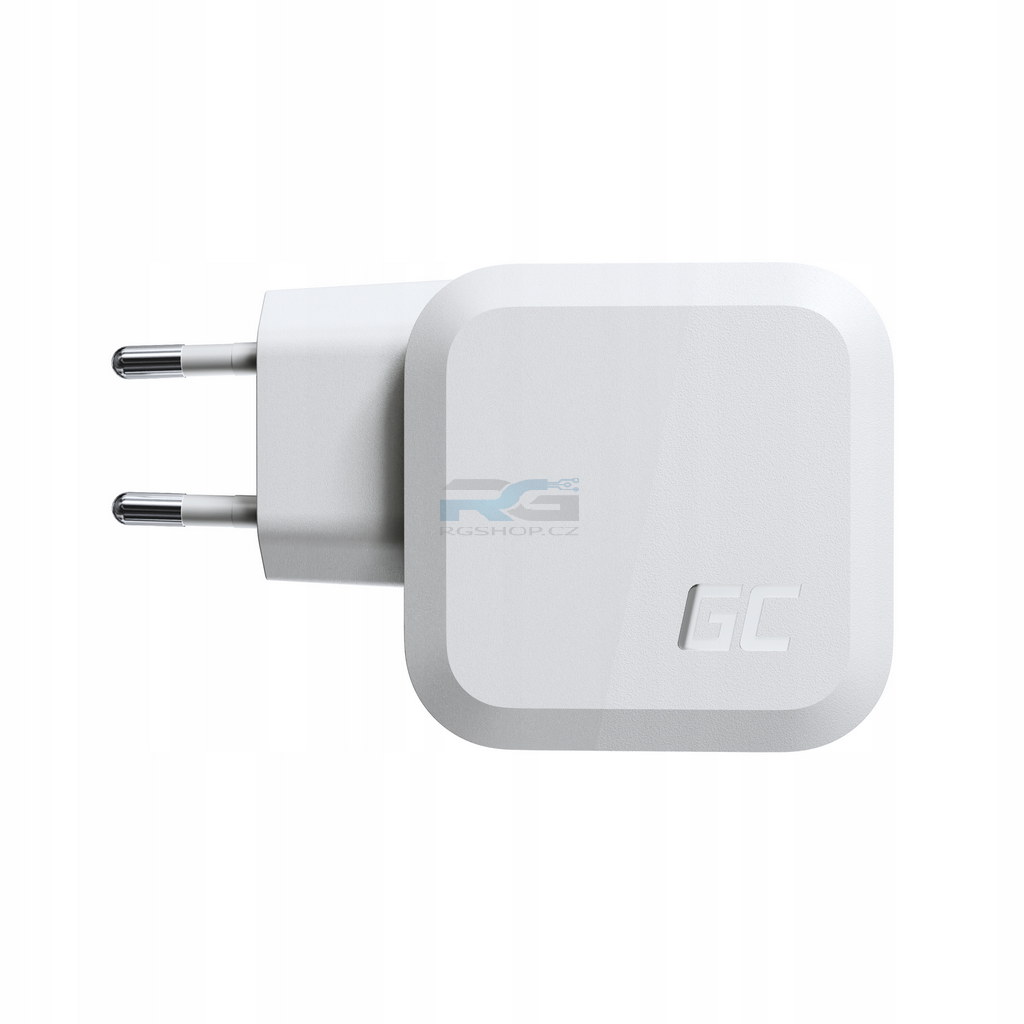 Rychlá nabíječka PowerGaN 65 W — 2x USB-C, 1x USB-A, kabel USB-C 2 m 100 W, bílá