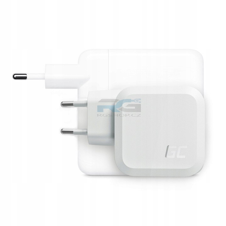 Rychlá nabíječka PowerGaN 65 W — 2x USB-C, 1x USB-A, kabel USB-C–Lightning MFi 1 m, bílý