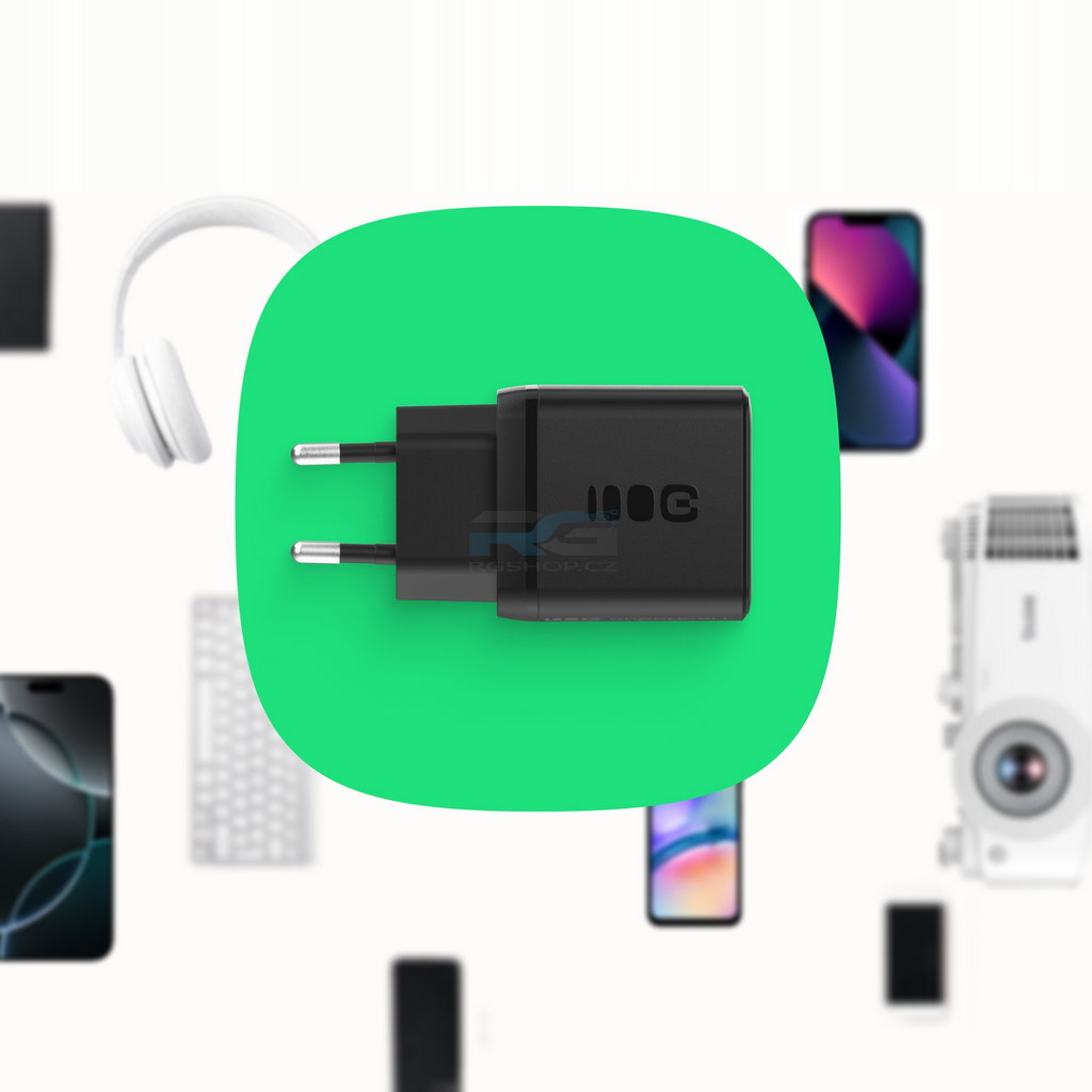 Sada kabel + nabíječka PowerSource Solo30 — rychlá síťová 30 W USB-C PD QC 3.0 + kabel USB-C 2 m 100 W, černý