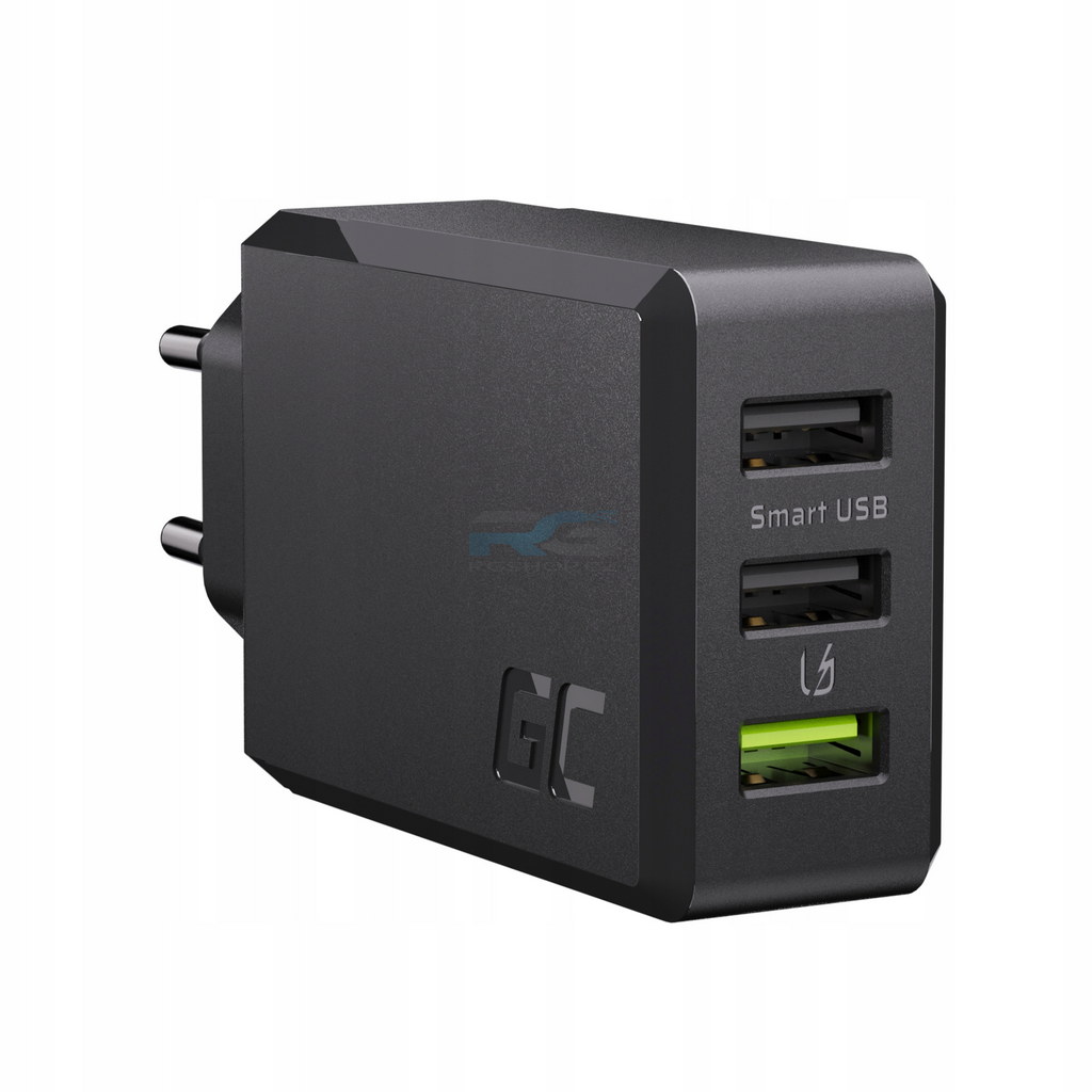 Síťová nabíječka ChargeSource3 30 W — 3x USB-A, kabel GC Ray USB-A–USB-C 1.2 m LED, černý
